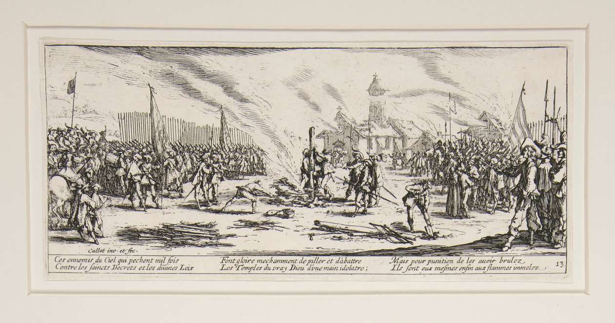 Krigens store elendighed: Nr. 13 - Bålet af Jacques Callot