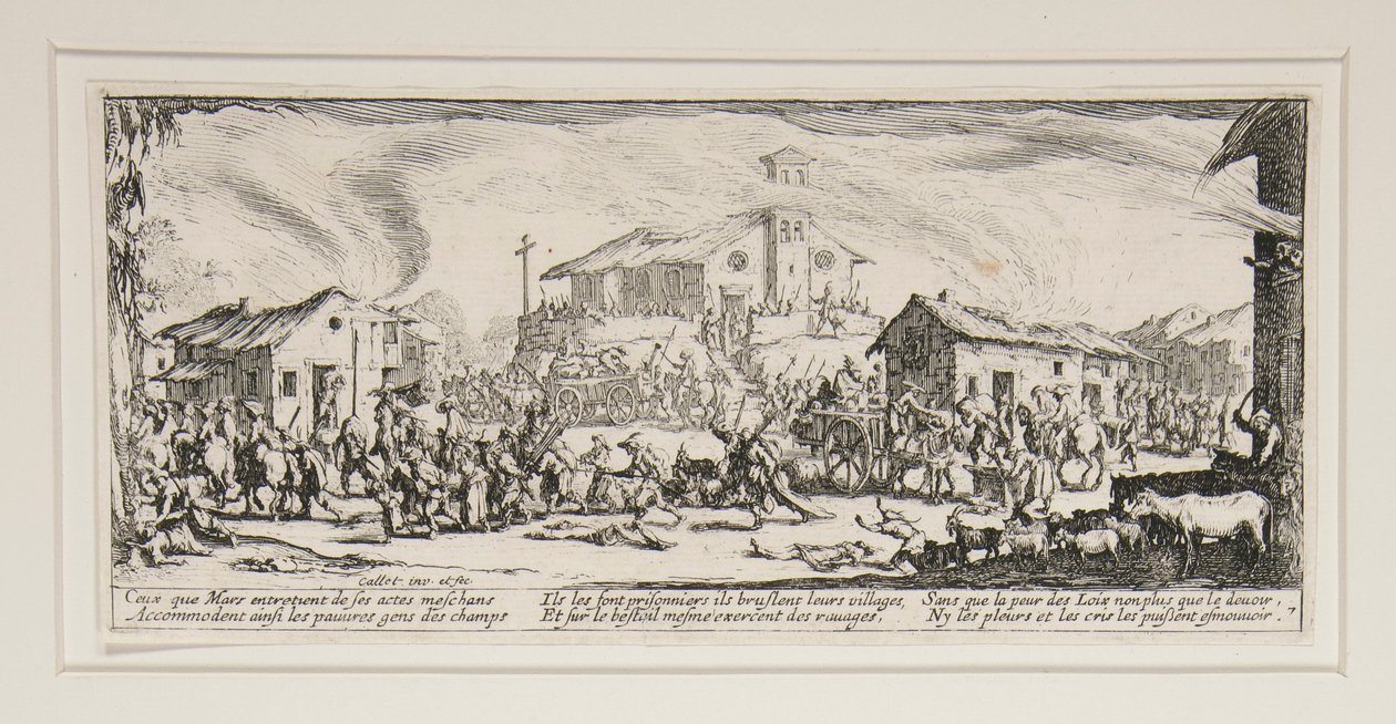 Krigens store elendighed: nr. 7 - Plyndring og afbrænding af af Jacques Callot