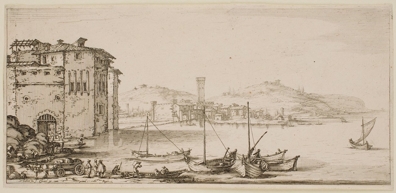 Læsning af varer, fra serien »Firenzes landskaber« af Jacques Callot