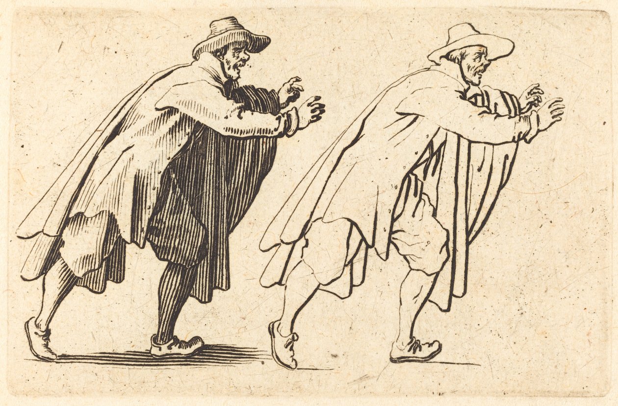 Mand bevæger sig brat af Jacques Callot