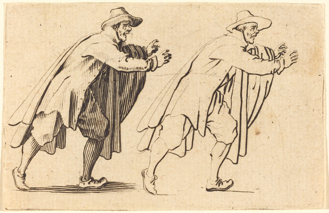 Mand bevæger sig brat af Jacques Callot