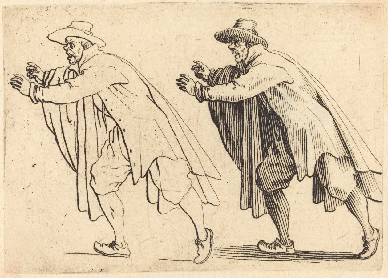 Mand bevæger sig brat af Jacques Callot