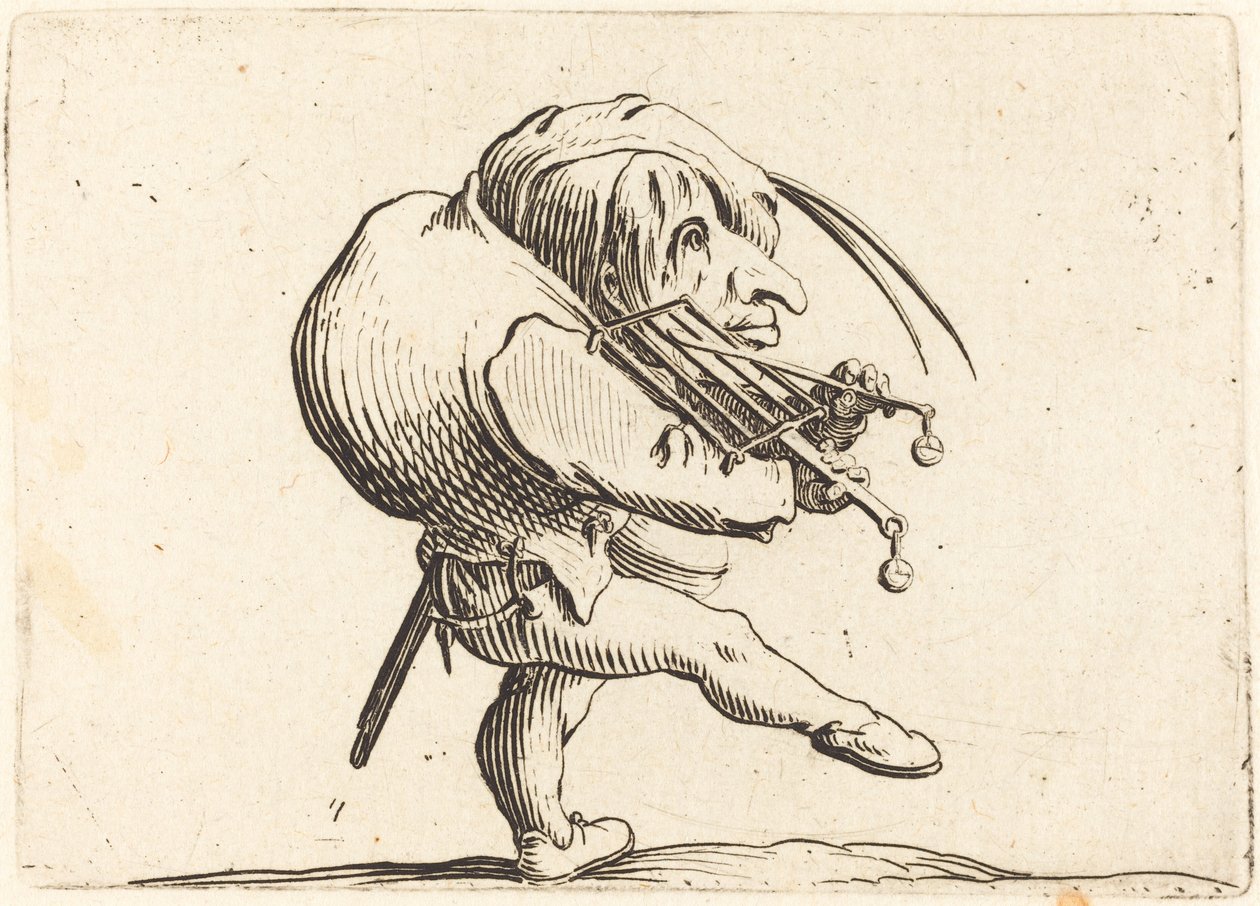 Mand, der skraber en grill af Jacques Callot