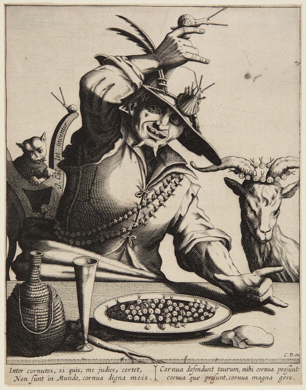 Mand med snegle af Jacques Callot