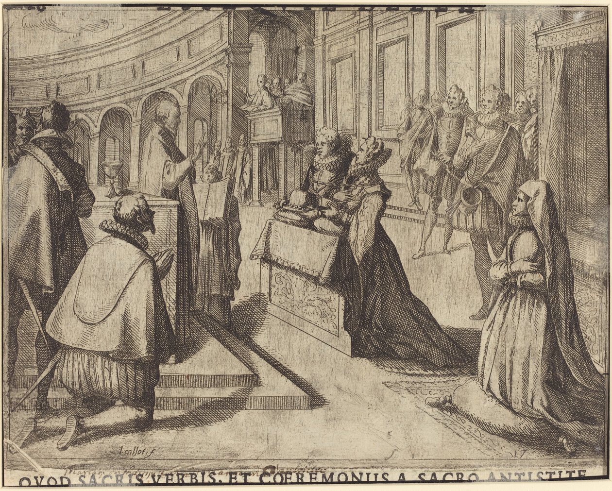 Ægteskab mellem Margaret af Østrig og Filip III [verso] af Jacques Callot