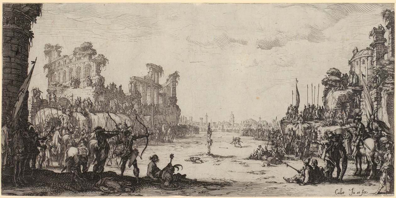 Den hellige Sebastians martyrium af Jacques Callot