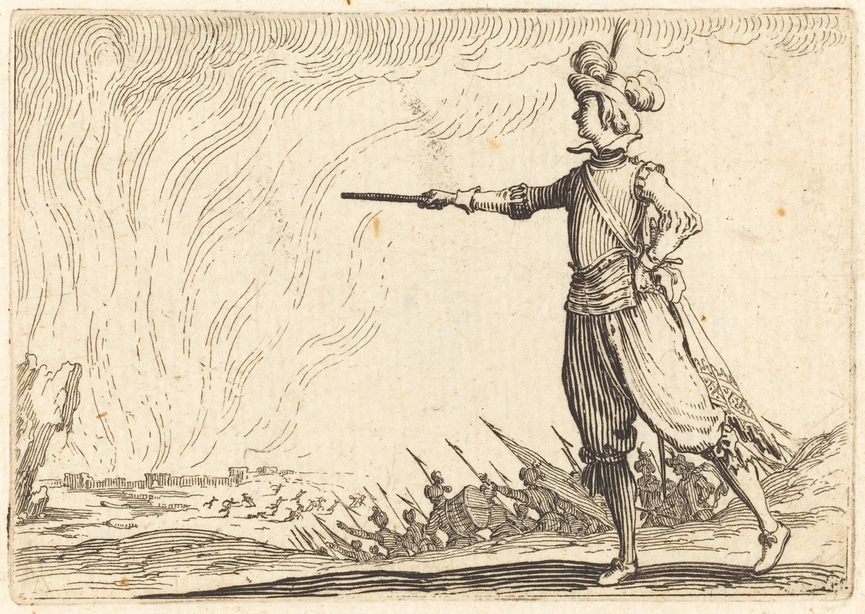 Militærchef til fods, ca. 1622. af Jacques Callot
