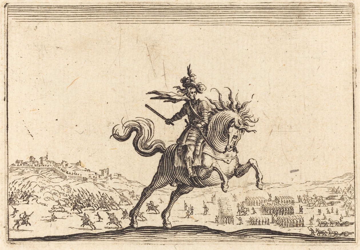 Militærchef til hest af Jacques Callot