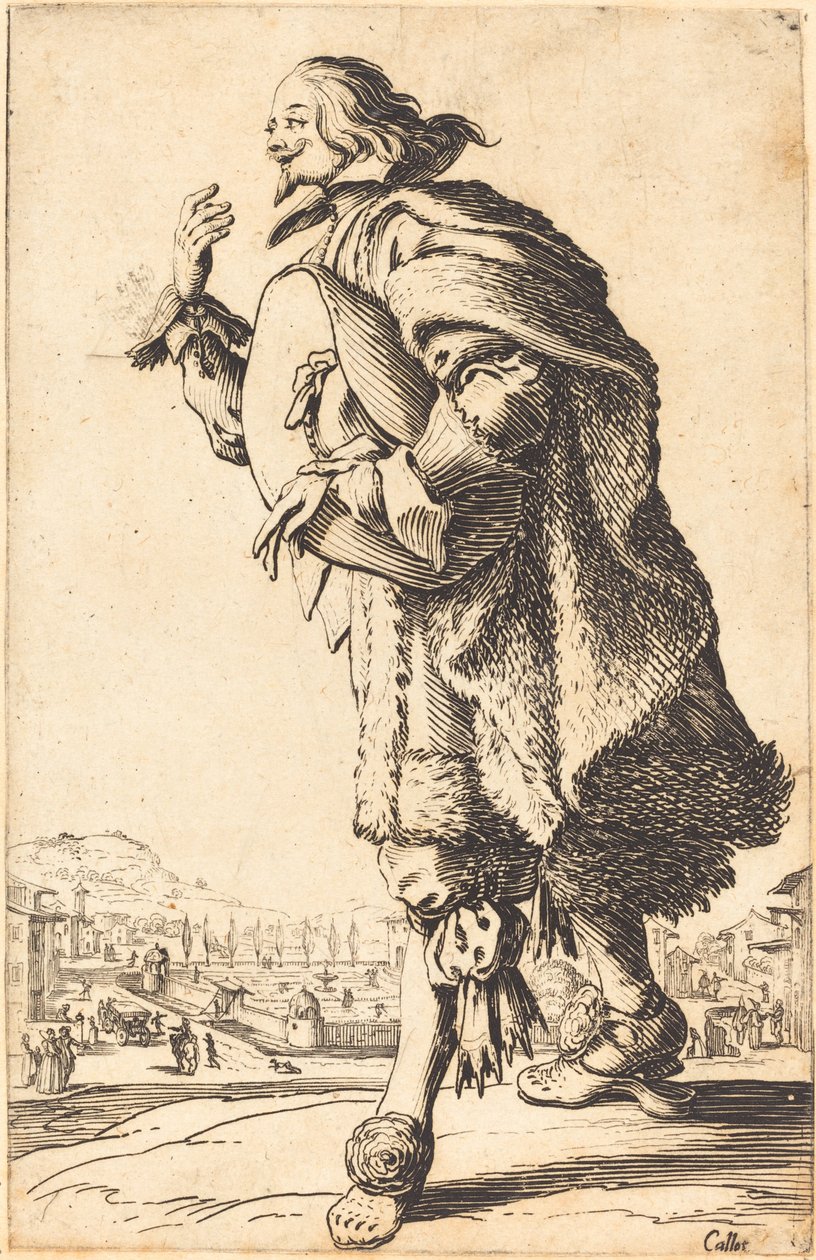 Ædel mand med filthat, bukning, ca. 16201623. af Jacques Callot