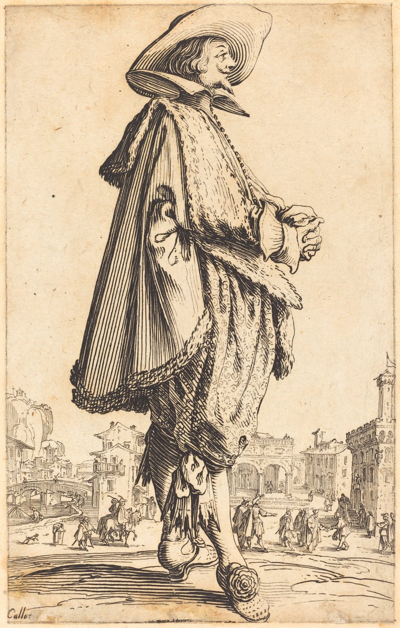 Ædel mand med foldede hænder af Jacques Callot