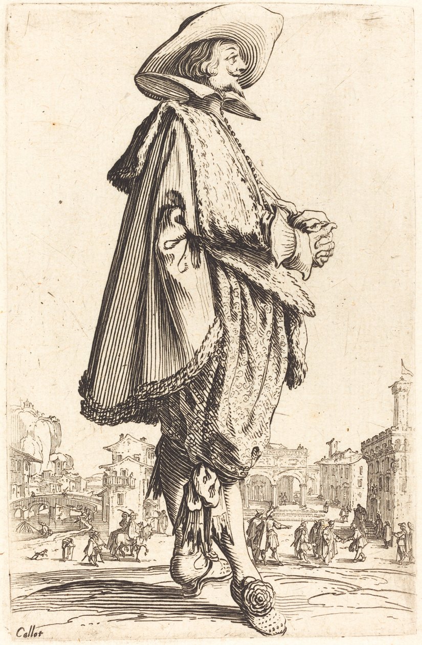 Ædel mand med foldede hænder af Jacques Callot