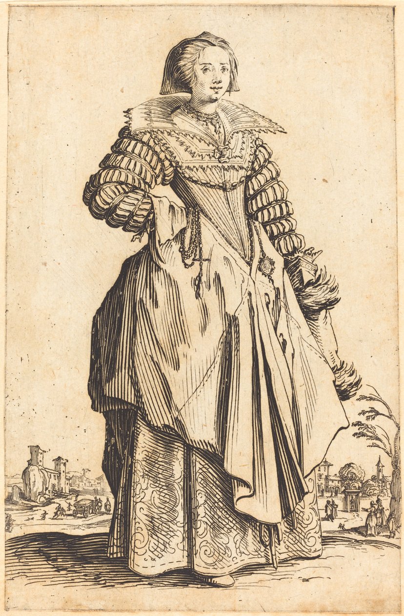 Ædel Kvinde med stor Krave af Jacques Callot