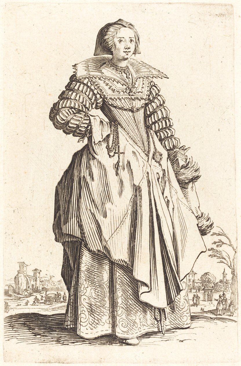 Ædel Kvinde med stor Krave af Jacques Callot