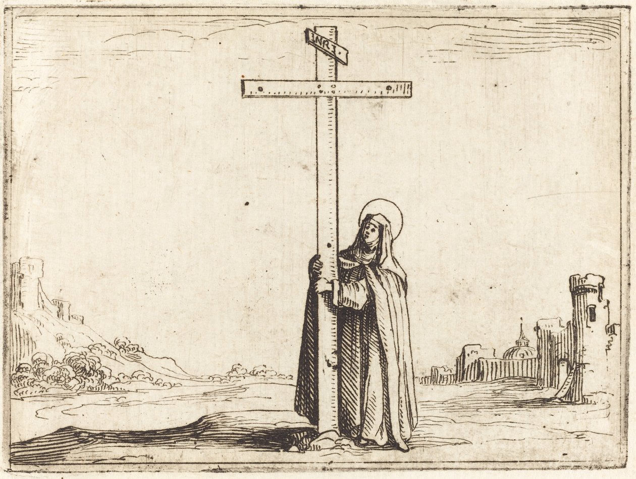 Nonne, der omfavner det hellige kors, 1628. af Jacques Callot