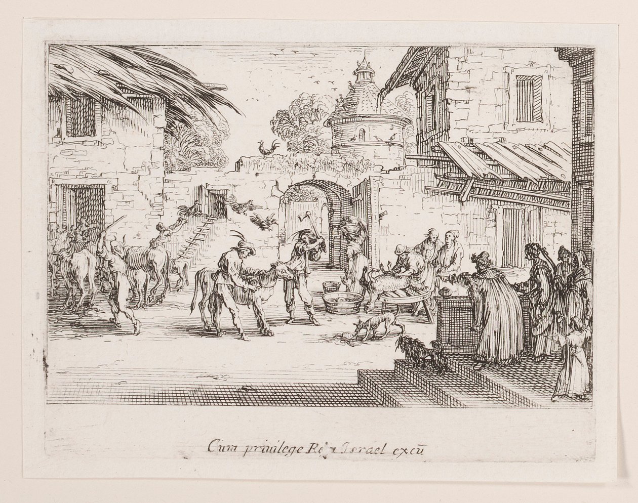 On tue le veau gras (Den store kalv dræbes), fra serien La vie de l af Jacques Callot