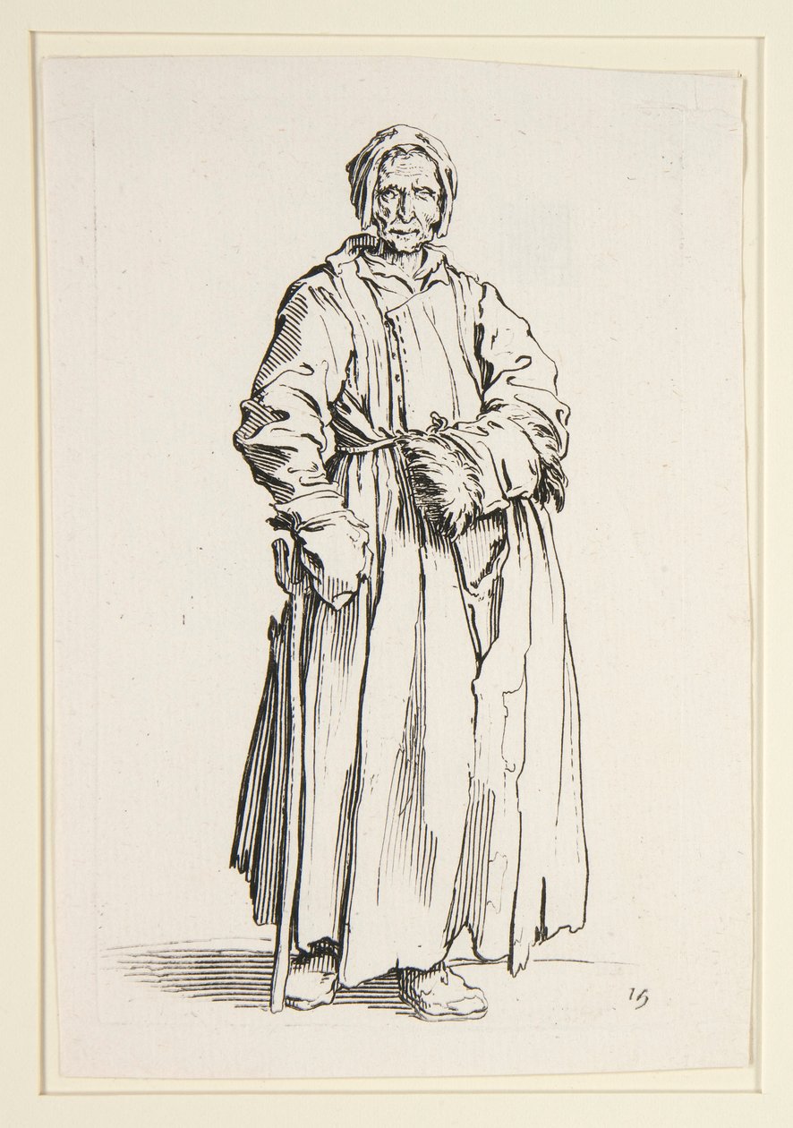 Enøjet kvinde, fra The Beggars (La borgnesse) af Jacques Callot