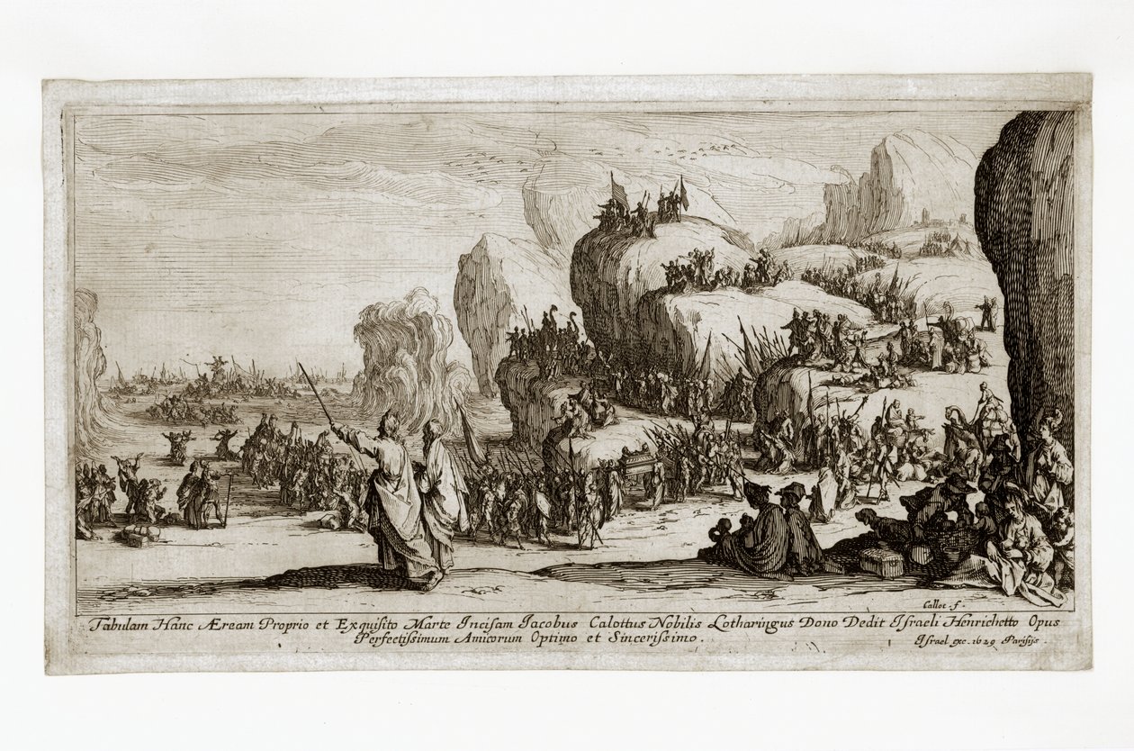 Israelitternes passage gennem Det Røde Hav af Jacques Callot