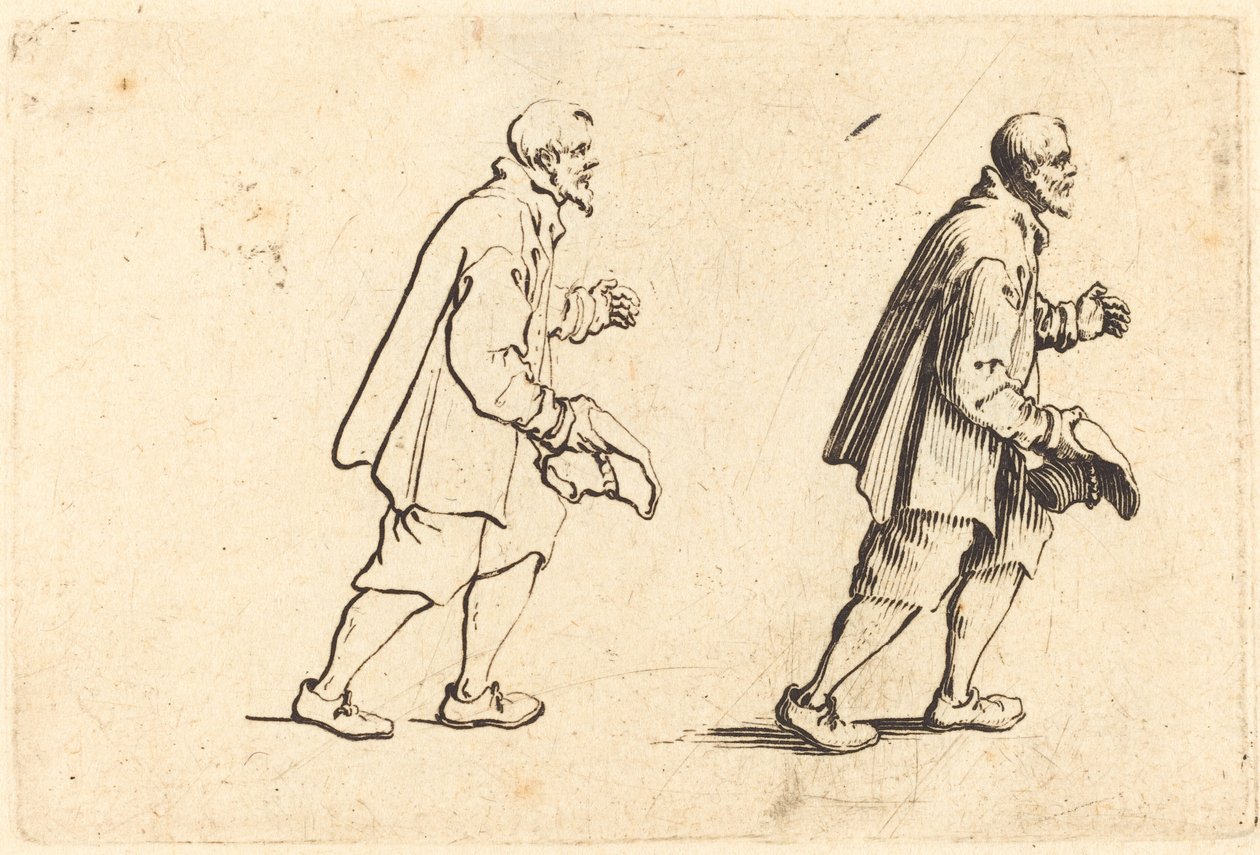 Bonde med Hat i Haand, ca. 1622. af Jacques Callot