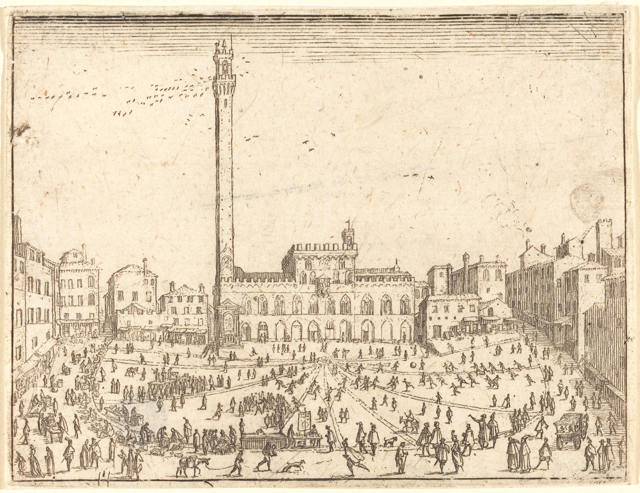 Public Square, Siena af Jacques Callot