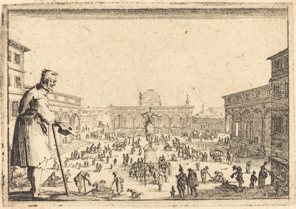 Piazza SS. Annunziata, Firenze af Jacques Callot