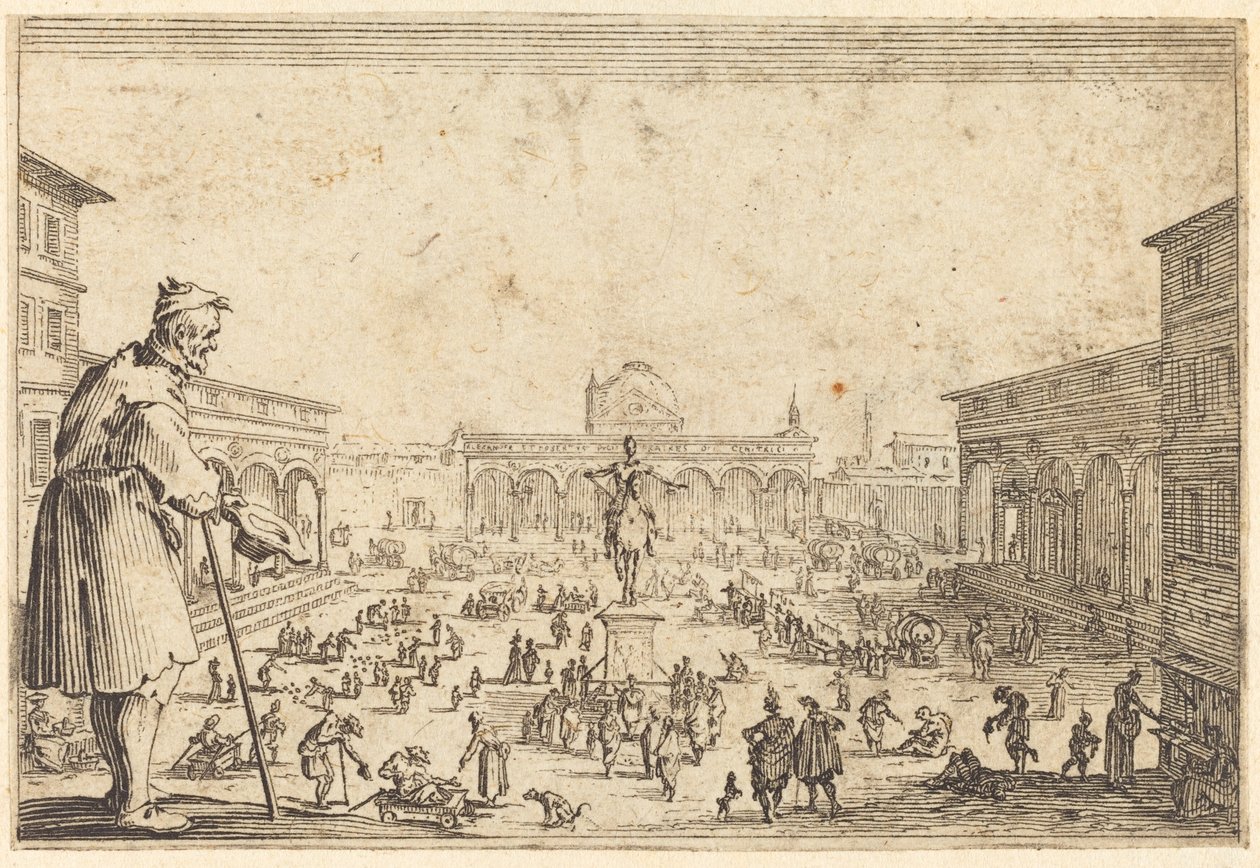 Piazza SS. Annunziata, Firenze af Jacques Callot