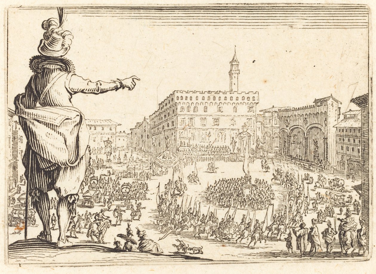 Piazza della Signoria, Firenze, ca. 1622. af Jacques Callot