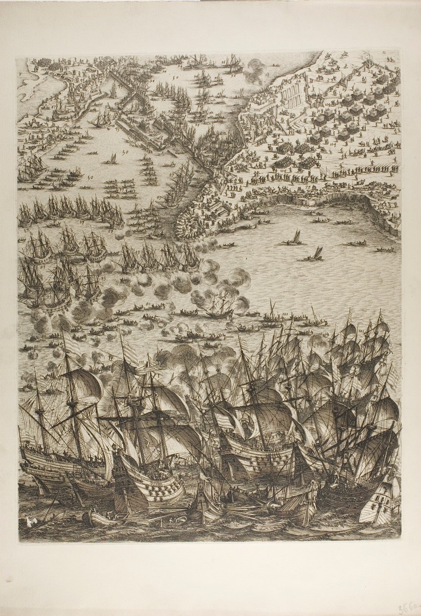 Plade fem fra The Siege of La Rochelle af Jacques Callot