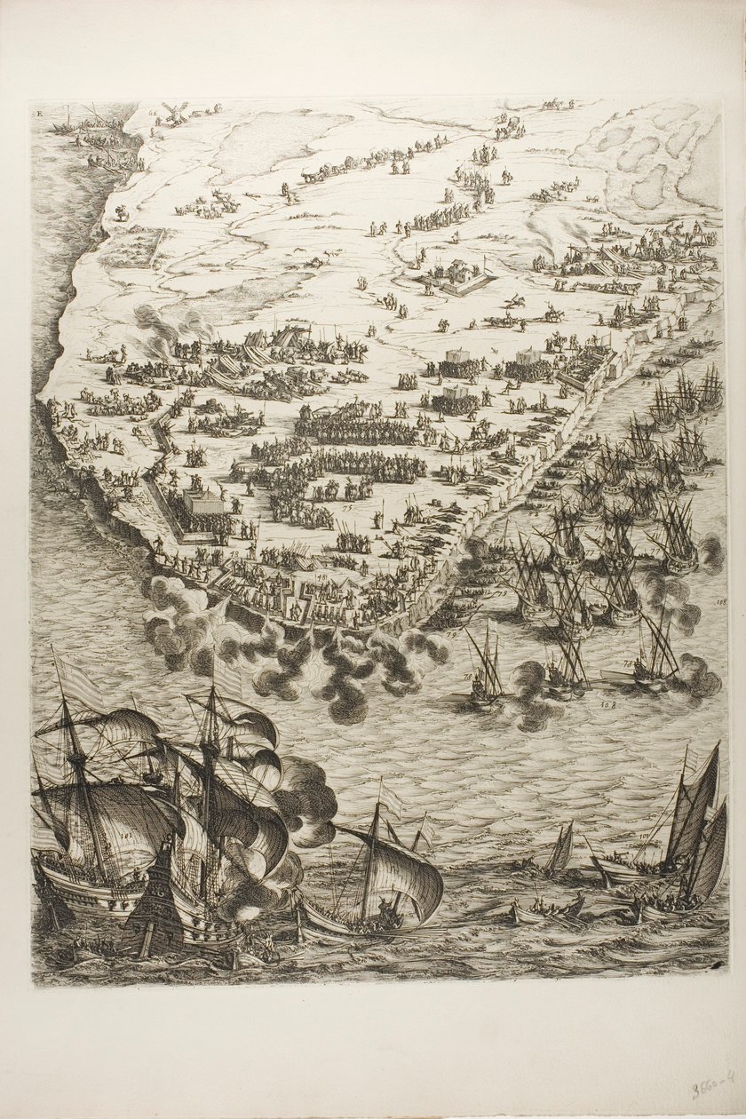Plade fire fra The Siege of La Rochelle af Jacques Callot
