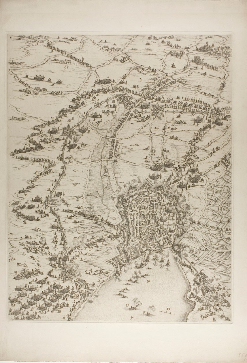 Plade to fra La Rochelle -sæde af Jacques Callot