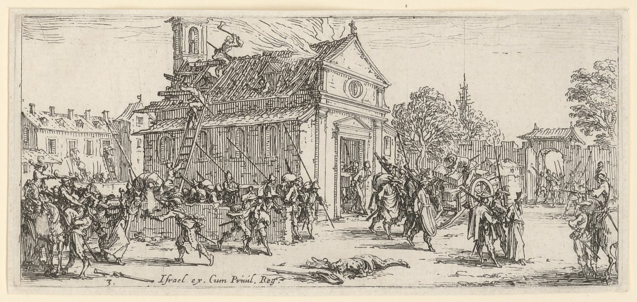 Plundring af et kloster af Jacques Callot