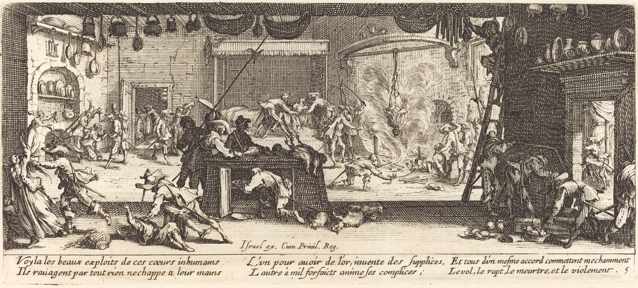 Plyndring af et stort bondehus af Jacques Callot