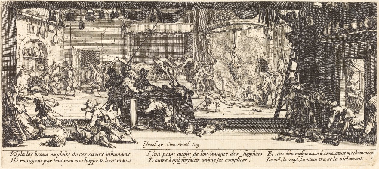 Plyndring af et stort bondehus af Jacques Callot