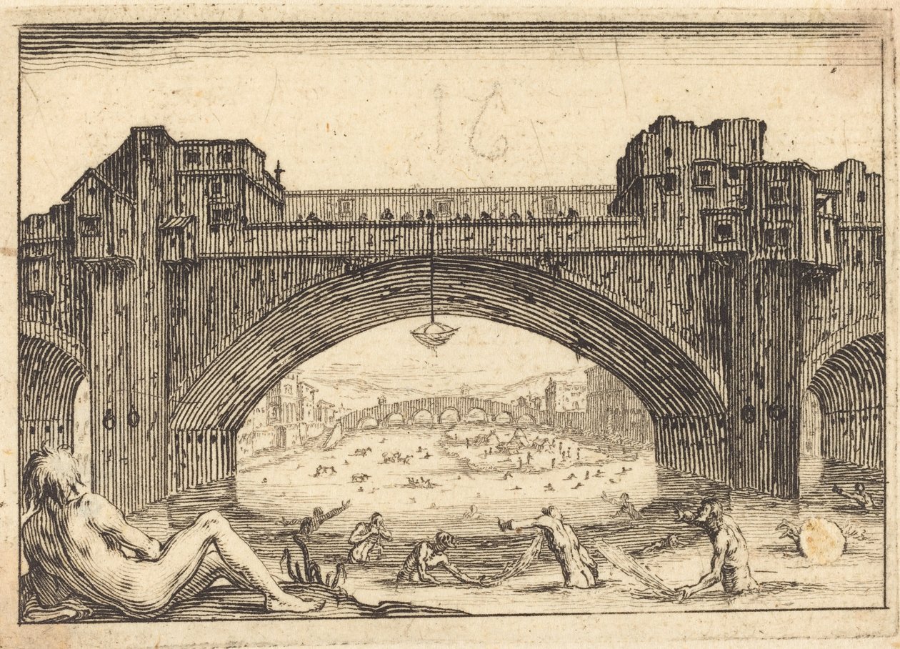 Ponte Vecchio, Firenze af Jacques Callot