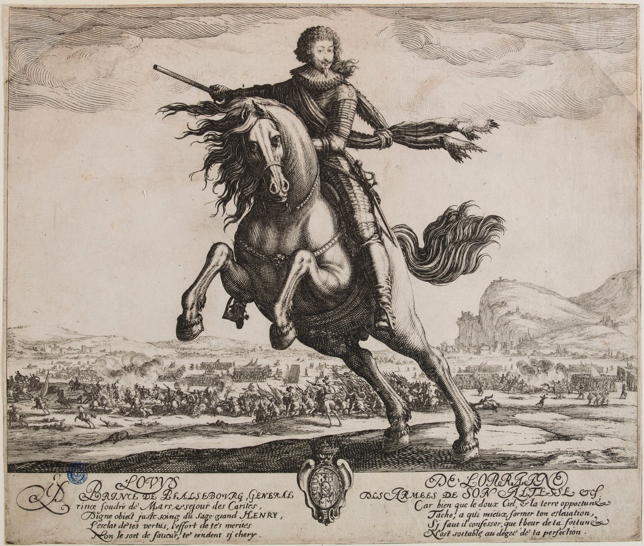 Portræt af prinsen af Phalsbourg (Lieure 505, Meaume 508) af Jacques Callot