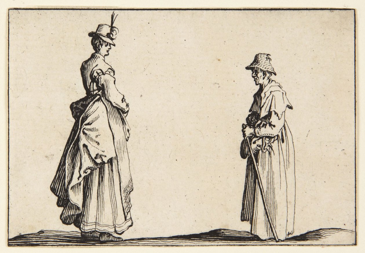 Profiler af to kvinder af Jacques Callot