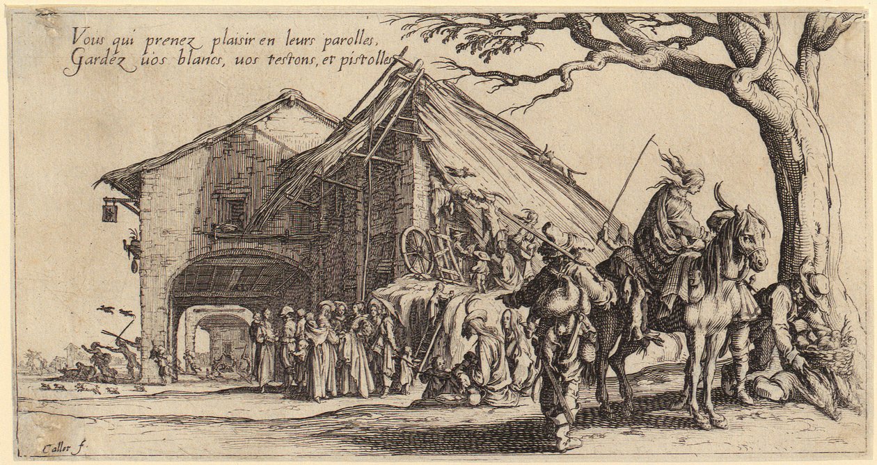 Rast, side 3 i serien »Die Bohémiens« af Jacques Callot