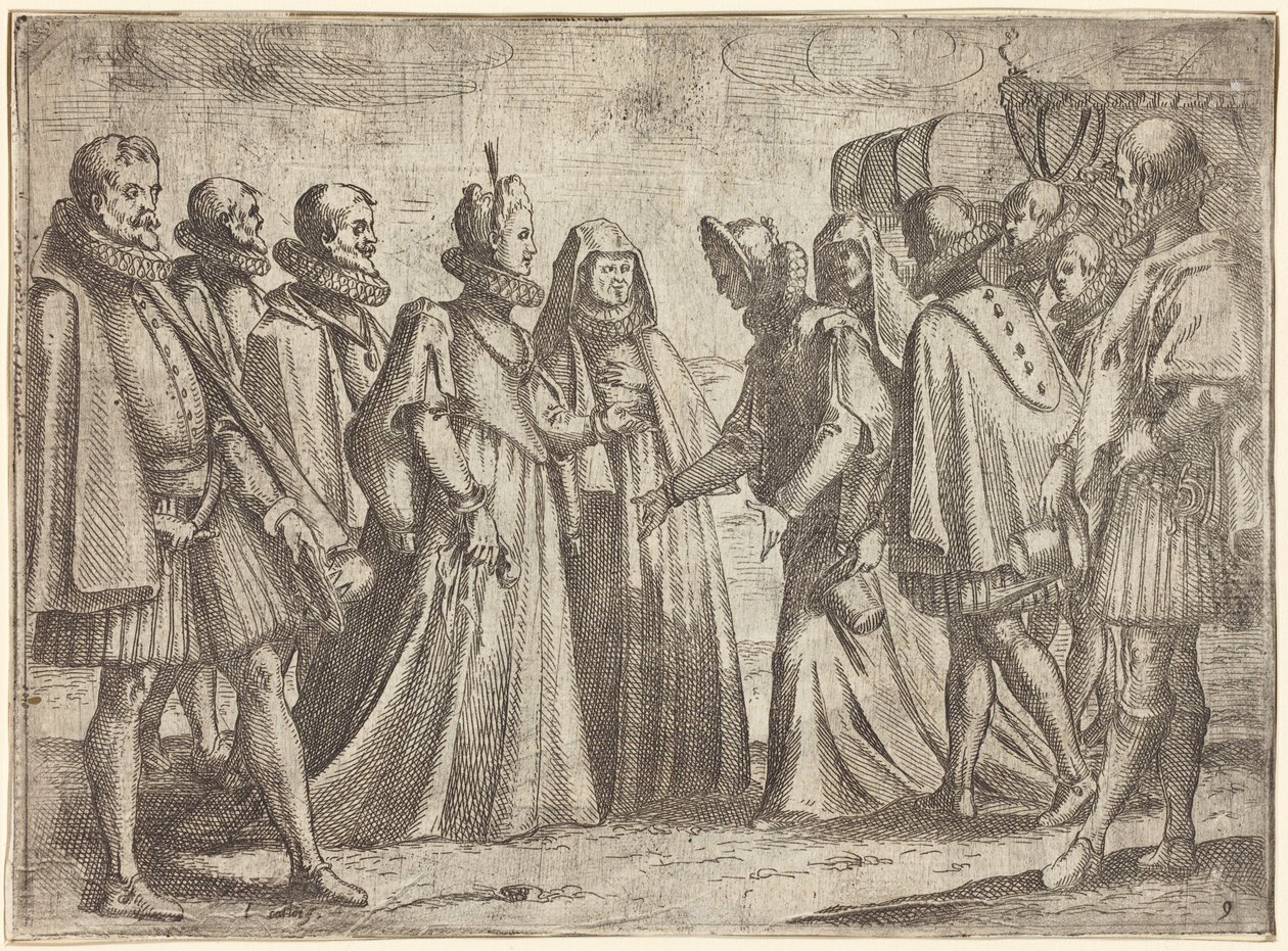 Modtagelse i Mantua [forsiden] af Jacques Callot
