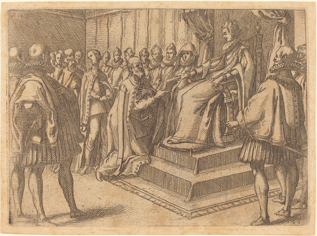 Modtagelse af Polens udsending, 1612. af Jacques Callot