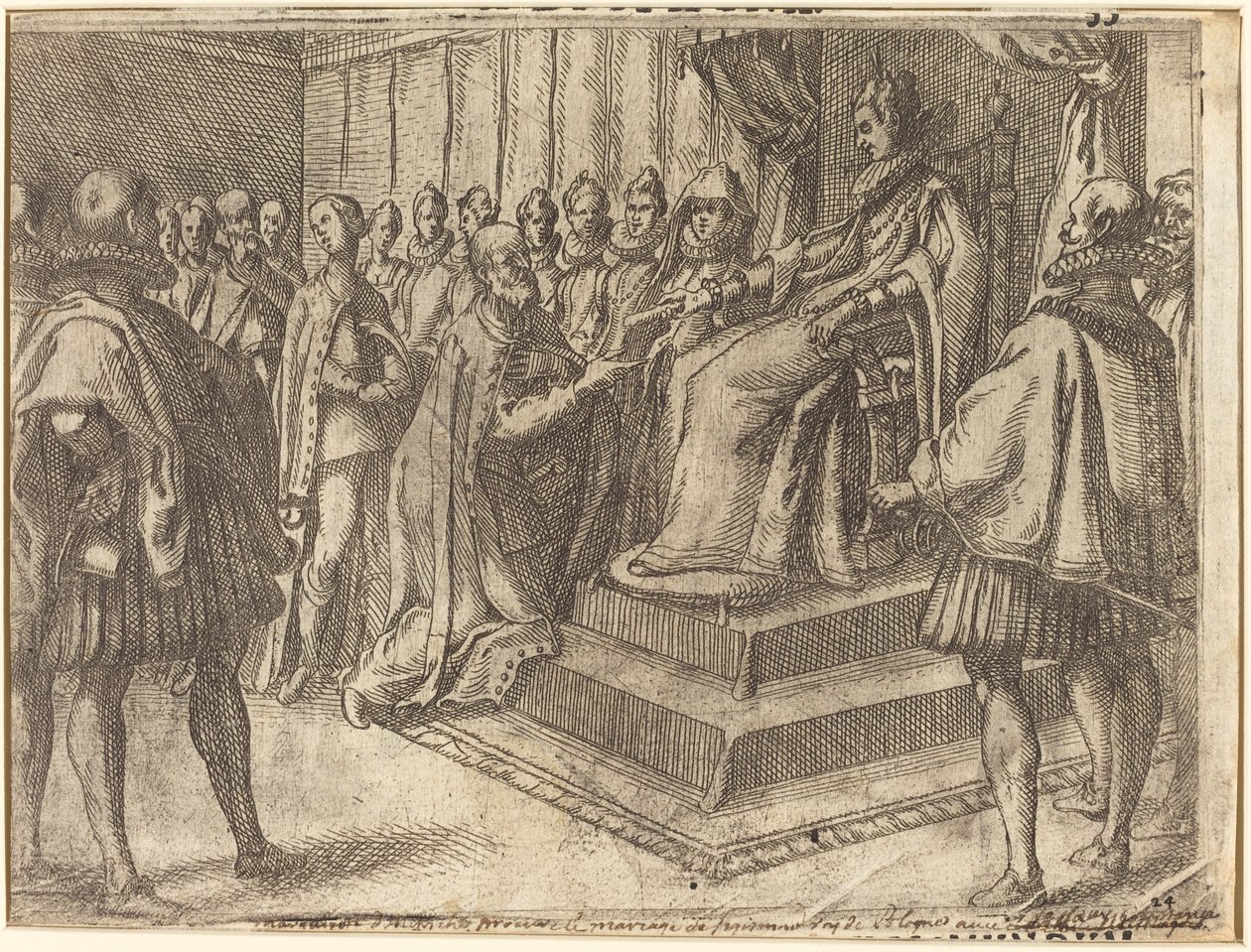 Modtagelse af Polens udsending [recto] af Jacques Callot