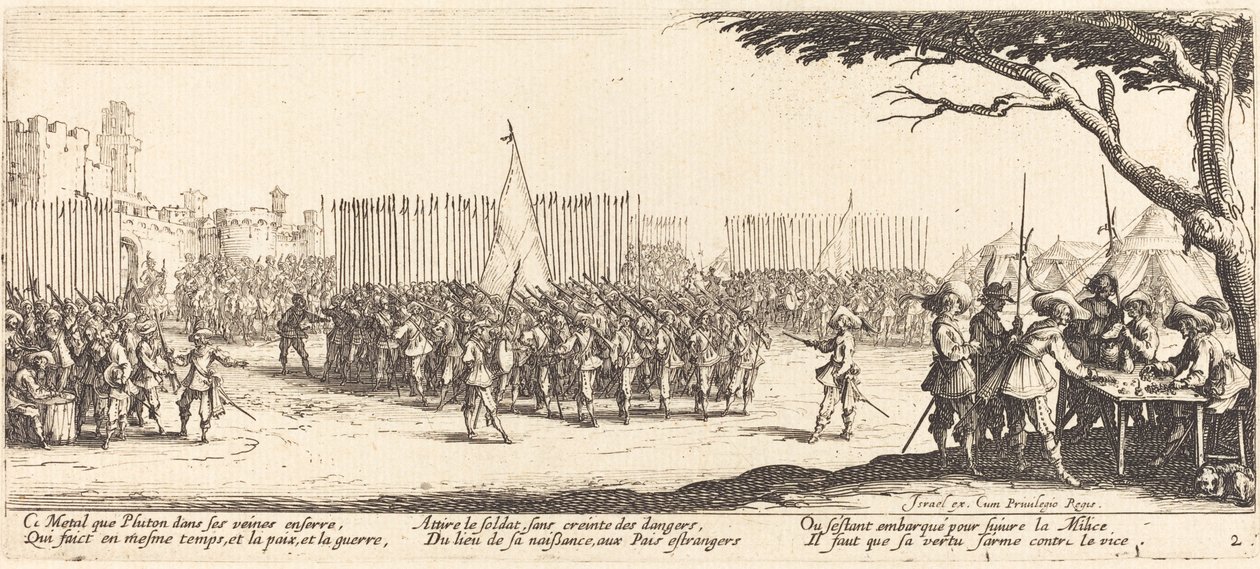Rekruttering af tropper, ca. 1633. af Jacques Callot