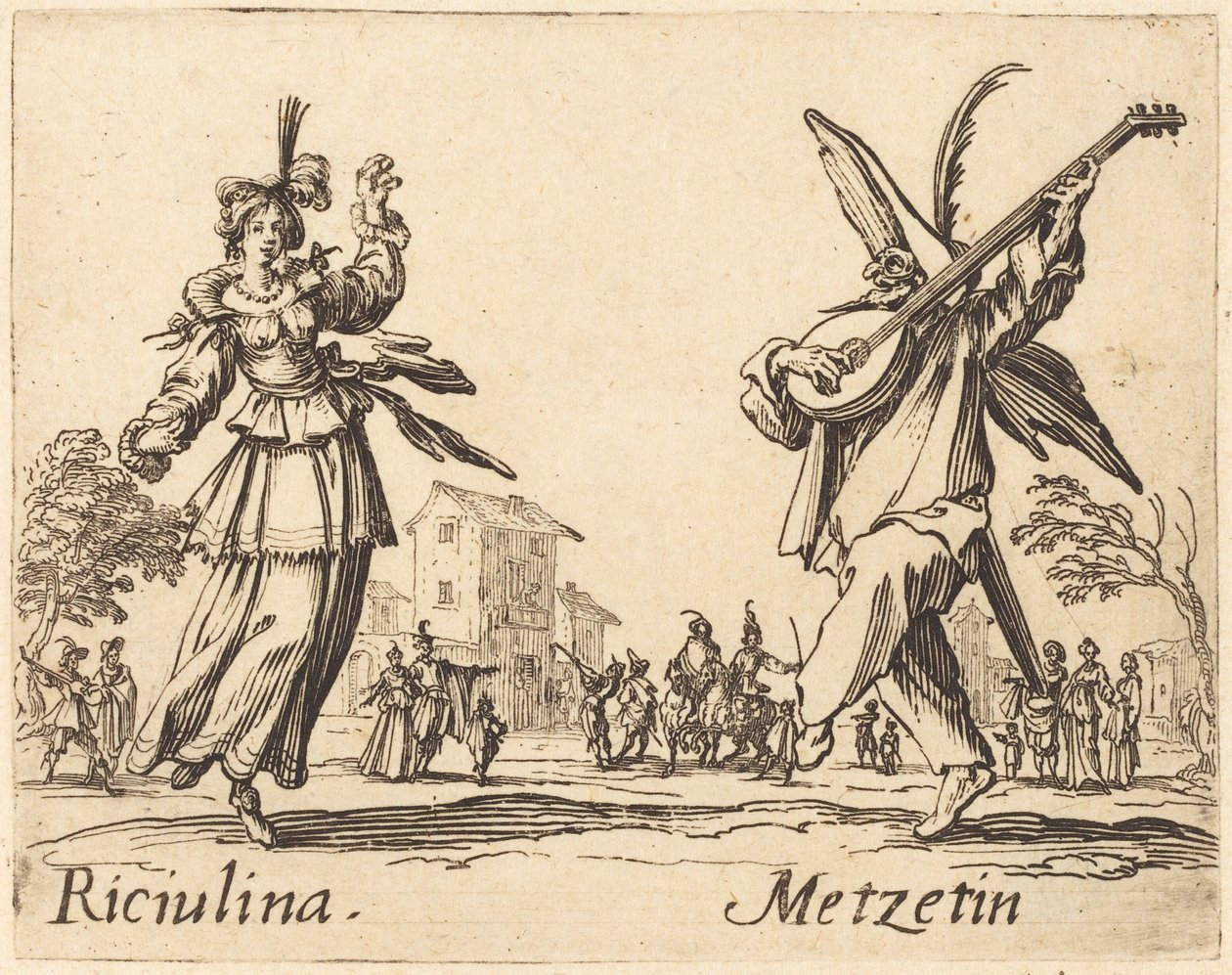 Riciulina og Metzetin af Jacques Callot