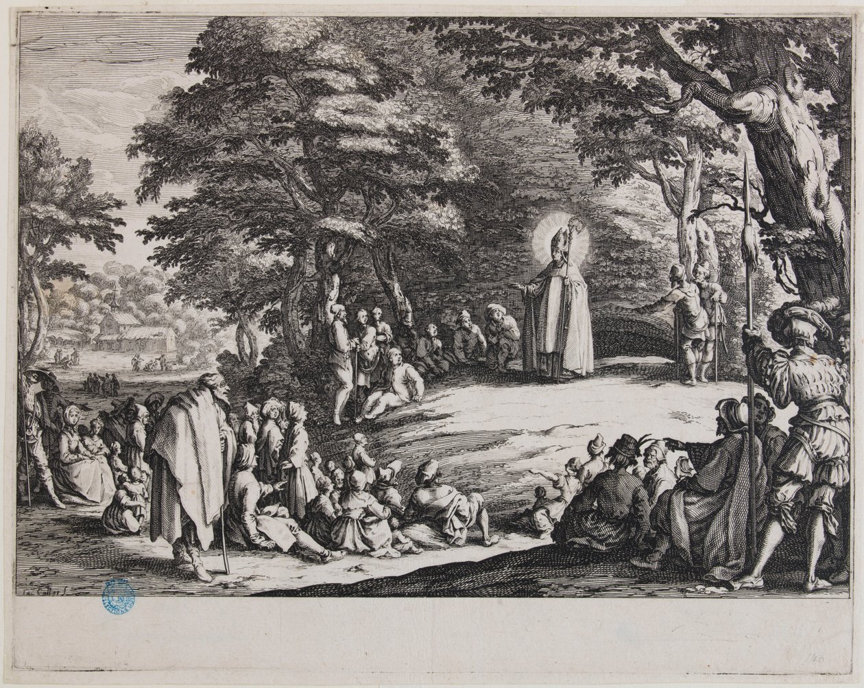 Sankt Admond eller Sankt Nikolaus og Sankt Severin (Lieure 406, Meaume 140) af Jacques Callot