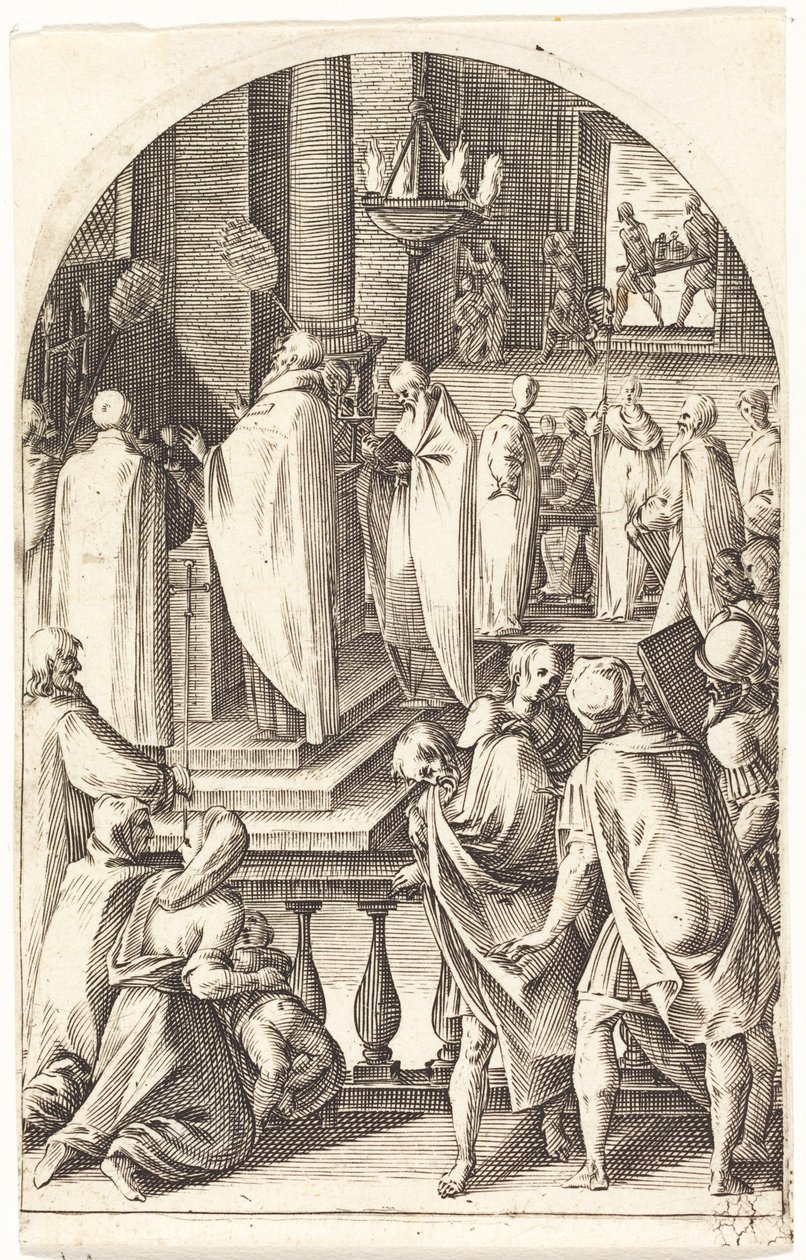 Den hellige Basilius fejrer messen af Jacques Callot