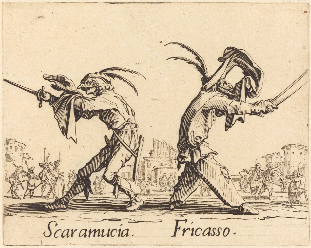Scaramucia og Fricasso af Jacques Callot