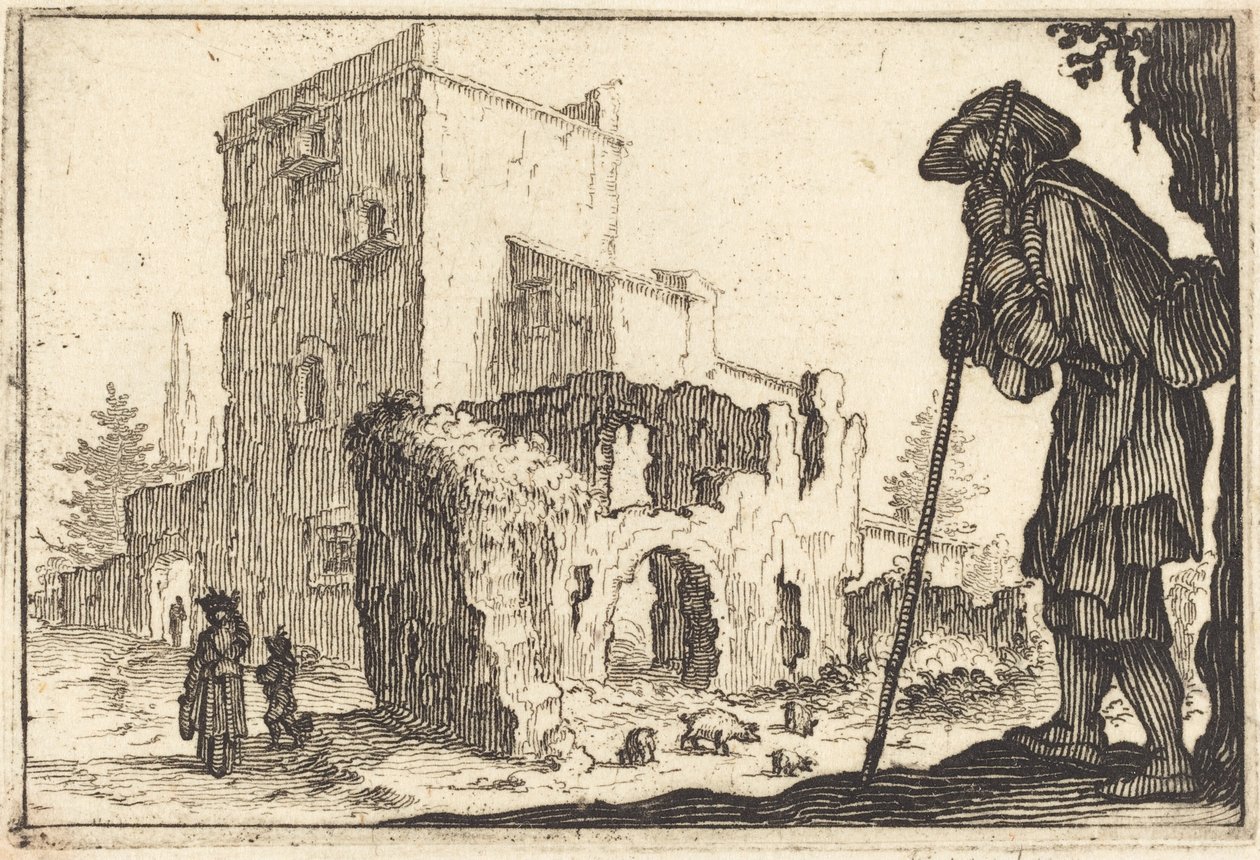 Hyrde og ruiner af Jacques Callot