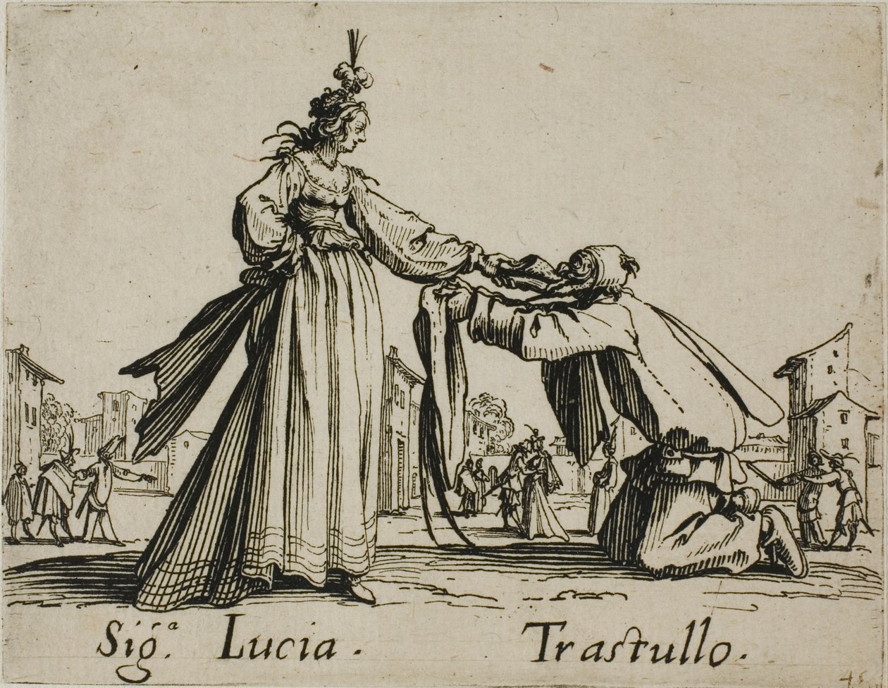 Signora Lucia - Trastullo, plade 21 fra Balli di Sfessania af Jacques Callot