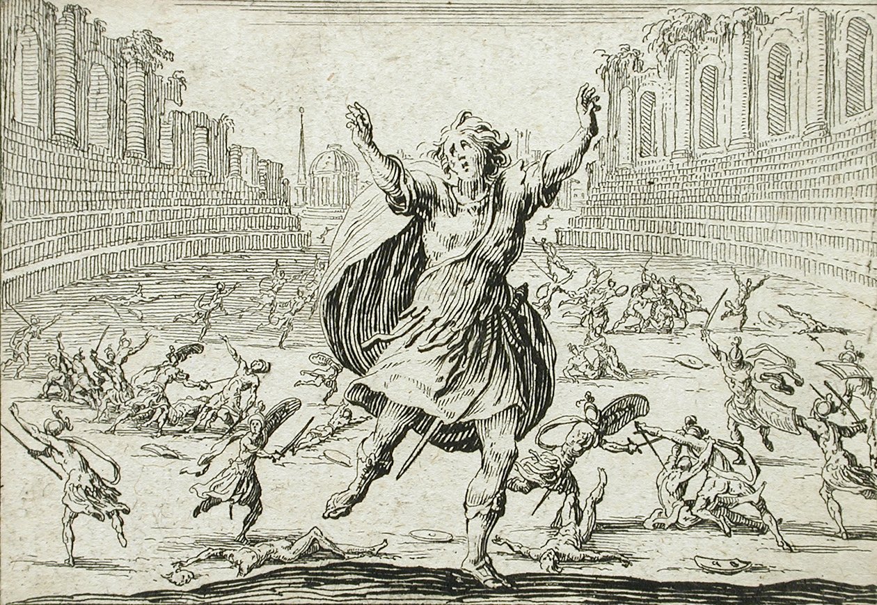 Et lille sammenstød i et cirkus af Jacques Callot