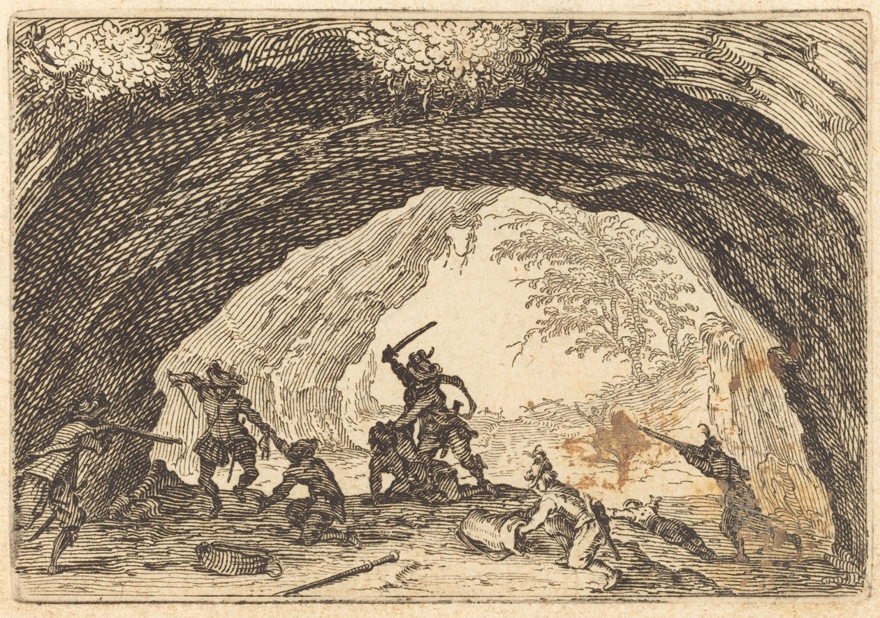 Soldater angriber røvere af Jacques Callot