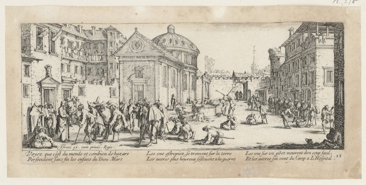 Spital, side 15 i serien »Krigens rædsler« af Jacques Callot