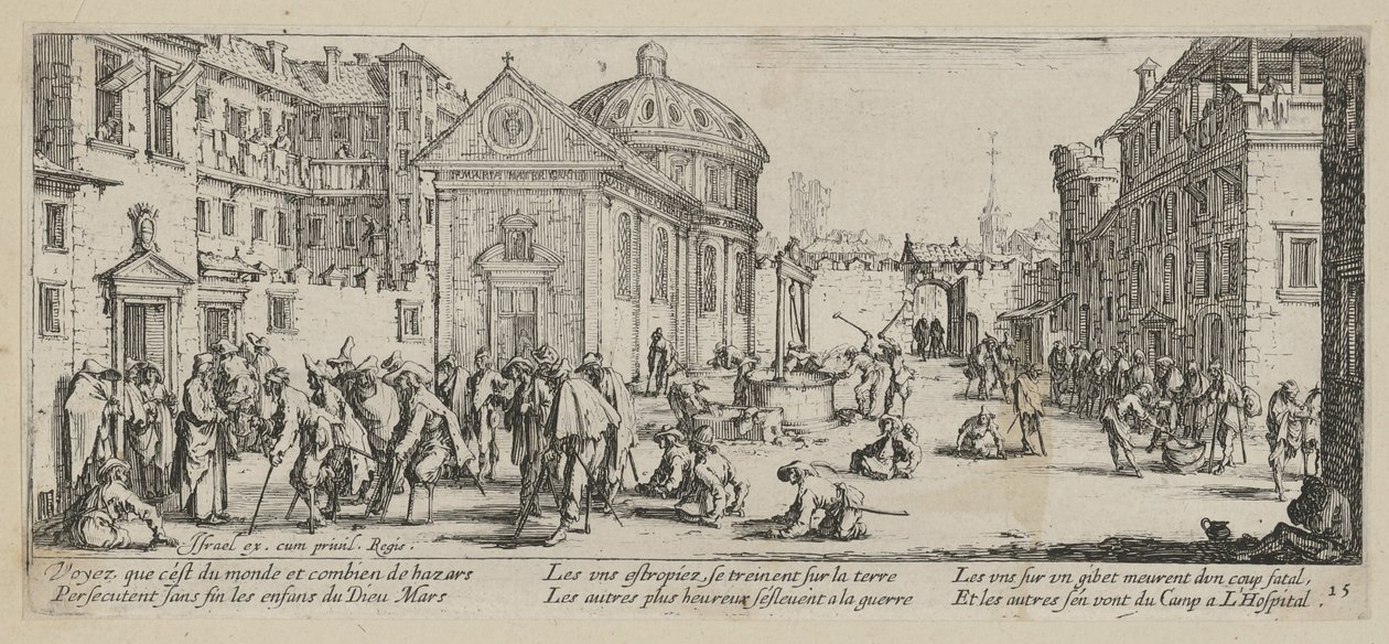 Hospital, blad 15 fra serien „Krigens rædsler“ af Jacques Callot